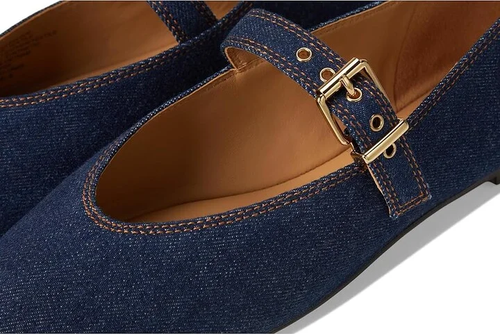 Madewell Hera Grommet Mary Jane Flat Women's Shoes Dark Denim : 10 M, Leather - Image 7