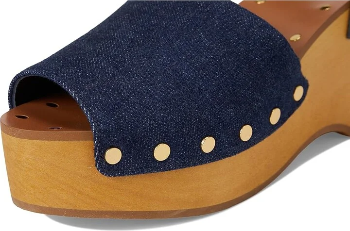 Madewell Holland Clog Women's Wedge Shoes Dark Denim : 9 M, Leather - Image 7