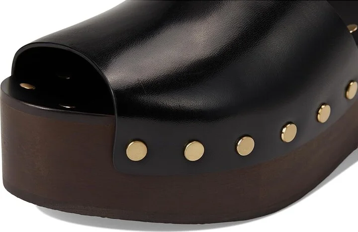 Madewell Holland Clog Women's Wedge Shoes True Black : 8.5 M, Leather - Image 7