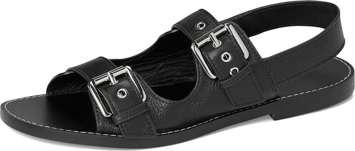 Madewell Indie Double Buckle Sandals Women's Dress Sandals True Black : 6 M, Leather - Image 5