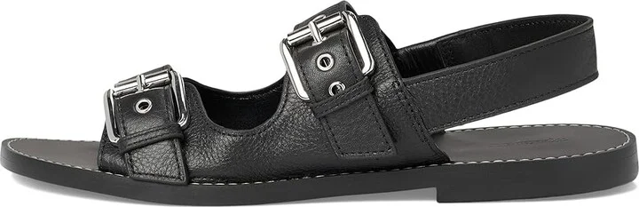 Madewell Indie Double Buckle Sandals Women's Dress Sandals True Black : 6 M, Leather - Image 6
