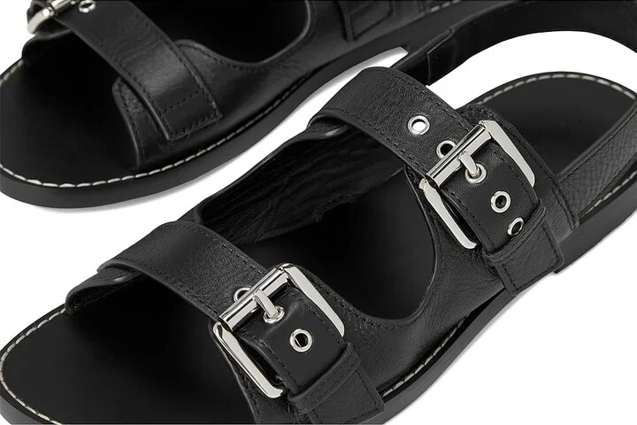 Madewell Indie Double Buckle Sandals Women's Dress Sandals True Black : 6 M, Leather - Image 7