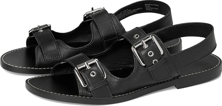 Madewell Indie Double Buckle Sandals Women's Dress Sandals True Black : 6 M, Leather