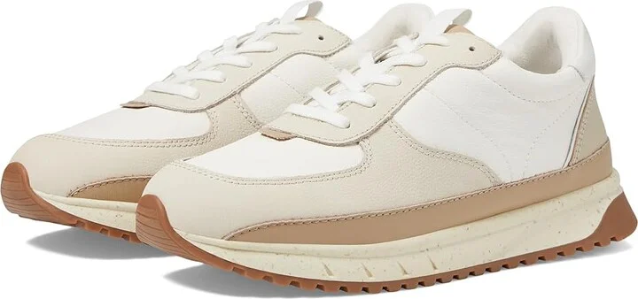 Madewell Kickoff Trainer Sneakers in Neutral Colorblock Leather Women's Shoes Antique Cream Neutral : 10.5 M