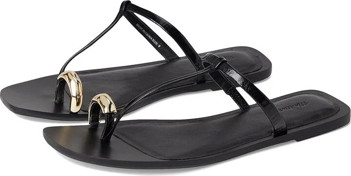 Madewell Lala Thong Sandals - Hardware Women's Dress Sandals True Black : 7.5 M, Leather