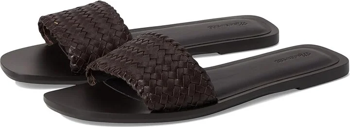 Madewell Lucia Slide Women's Wedge Shoes Dark Carob : 9.5 M, Leather
