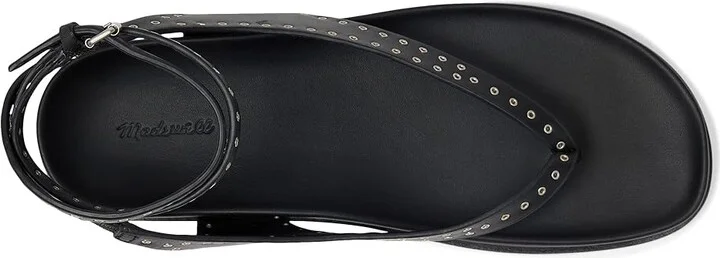 Madewell Millie Thong Lace Up Sandals - Grommet Women's Dress Sandals True Black : 5 M, Leather - Image 2