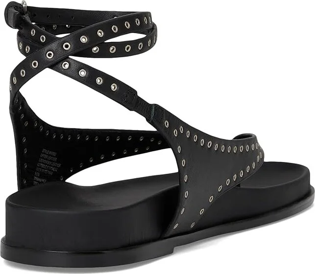 Madewell Millie Thong Lace Up Sandals - Grommet Women's Dress Sandals True Black : 5 M, Leather - Image 4