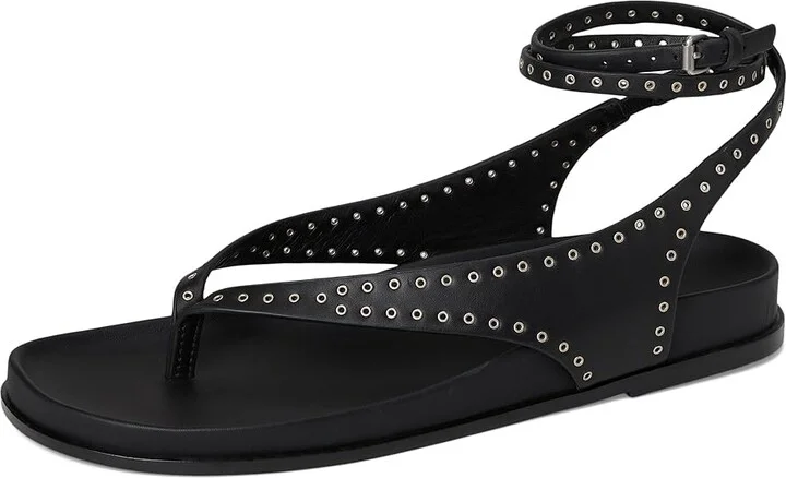 Madewell Millie Thong Lace Up Sandals - Grommet Women's Dress Sandals True Black : 5 M, Leather - Image 5