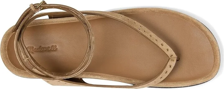 Madewell Millie Thong Lace Up Sandals - Suede Grom Women's Dress Sandals Tawny Khaki : 11 M, Leather - Image 2