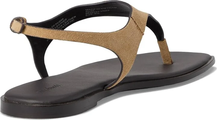 Madewell Piaule Thong Ankle Strap - Suede Women's Wedge Shoes Tawny Khaki : 9 M, Leather - Image 4