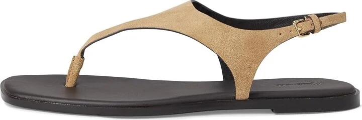 Madewell Piaule Thong Ankle Strap - Suede Women's Wedge Shoes Tawny Khaki : 9 M, Leather - Image 6