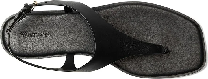 Madewell Piaule Thong Ankle Strap Women's Wedge Shoes True Black : 11 M, Leather - Image 2
