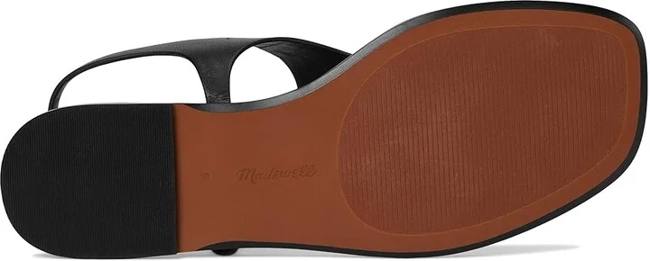Madewell Piaule Thong Ankle Strap Women's Wedge Shoes True Black : 11 M, Leather - Image 3