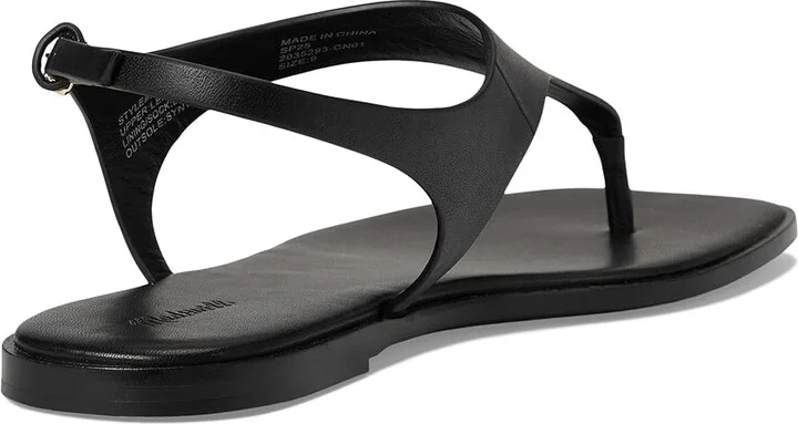 Madewell Piaule Thong Ankle Strap Women's Wedge Shoes True Black : 11 M, Leather - Image 4