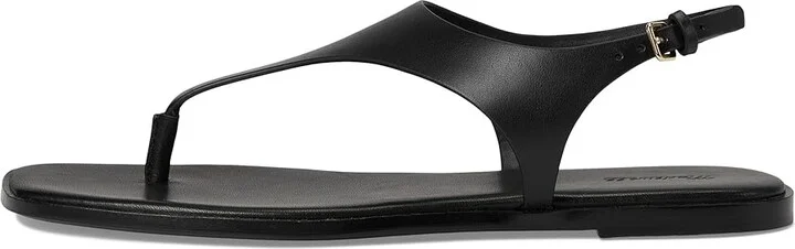Madewell Piaule Thong Ankle Strap Women's Wedge Shoes True Black : 11 M, Leather - Image 6