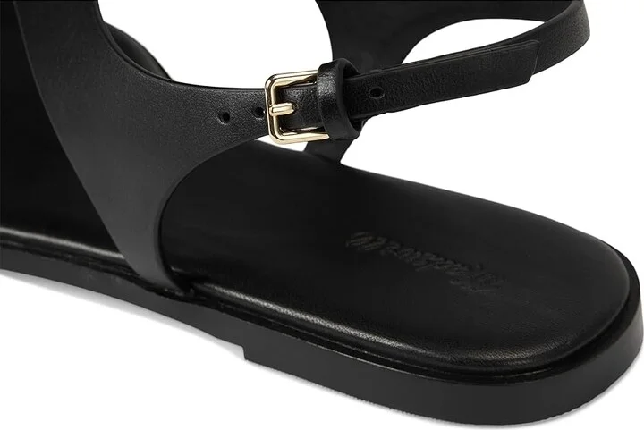 Madewell Piaule Thong Ankle Strap Women's Wedge Shoes True Black : 11 M, Leather - Image 7