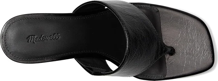 Madewell Reese Thong Wedge Women's Wedge Shoes True Black : 6 M, Leather - Image 2