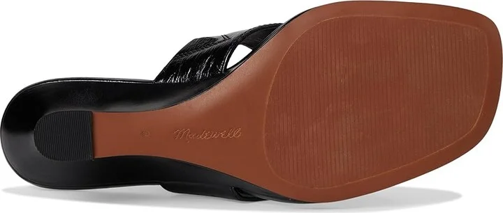 Madewell Reese Thong Wedge Women's Wedge Shoes True Black : 6 M, Leather - Image 3