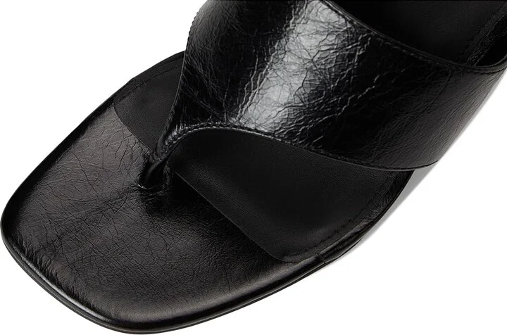 Madewell Reese Thong Wedge Women's Wedge Shoes True Black : 6 M, Leather - Image 7
