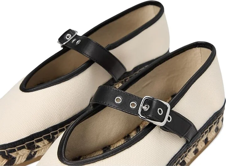 Madewell Remy Mary Jane - Canvas Espadrille Women's Flat Shoes Natural : 5.5 M, Leather/Textile - Image 7