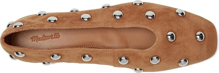 Madewell Sage Ballet Flat - Dome Stud Women's Shoes Dried Acorn : 7.5 M, Leather - Image 2