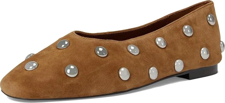 Madewell Sage Ballet Flat - Dome Stud Women's Shoes Dried Acorn : 7.5 M, Leather - Image 5