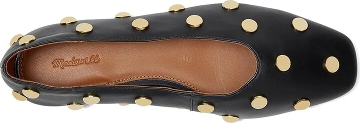 Madewell Sage Ballet Flat - Dome Stud Women's Shoes True Black : 10.5 M, Leather - Image 2