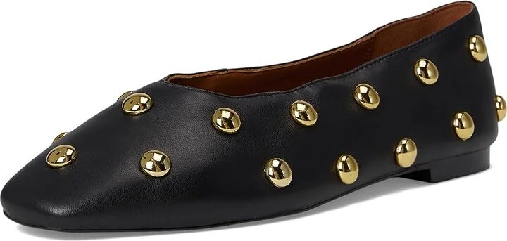 Madewell Sage Ballet Flat - Dome Stud Women's Shoes True Black : 10.5 M, Leather - Image 5