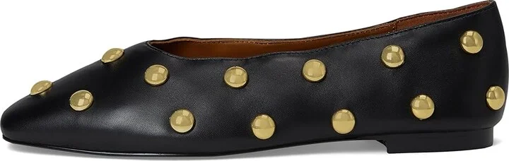 Madewell Sage Ballet Flat - Dome Stud Women's Shoes True Black : 10.5 M, Leather - Image 6