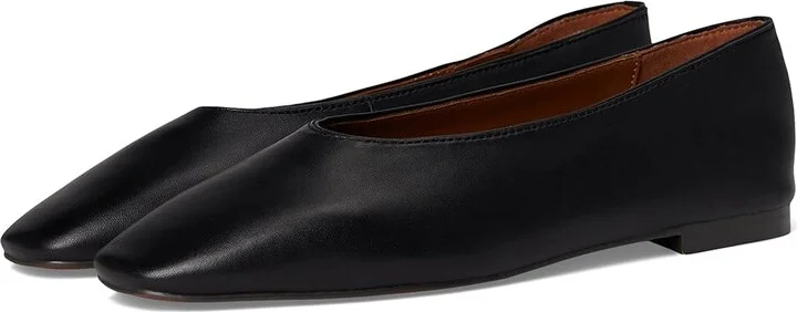 Madewell Sage Ballet Flat Women's Shoes True Black : 9 M, Leather