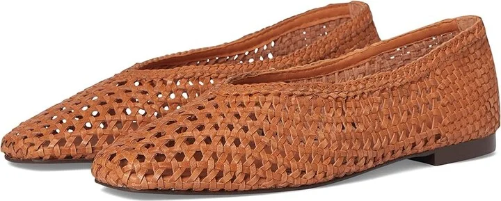 Madewell Sage Ballet Flat - Woven Women's Flat Shoes Baked Clay : 7 M, Leather