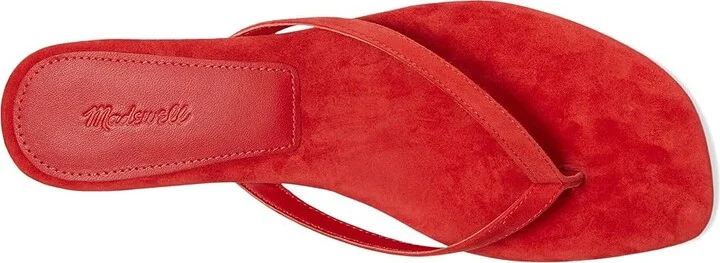 Madewell Tamia Heeled Thong Sandals - Suede Women's Dress Sandals Bandana Red : 8 M, Leather - Image 2