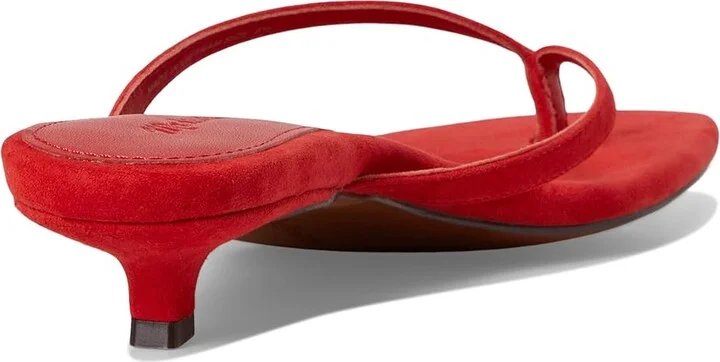 Madewell Tamia Heeled Thong Sandals - Suede Women's Dress Sandals Bandana Red : 8 M, Leather - Image 4