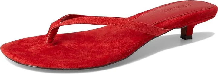 Madewell Tamia Heeled Thong Sandals - Suede Women's Dress Sandals Bandana Red : 8 M, Leather - Image 5