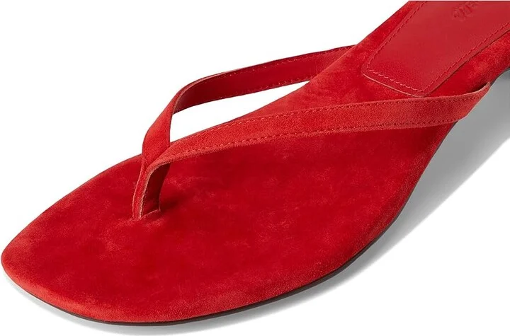 Madewell Tamia Heeled Thong Sandals - Suede Women's Dress Sandals Bandana Red : 8 M, Leather - Image 7