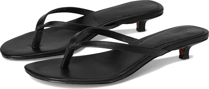 Madewell Tamia Heeled Thong Sandals Women's Dress Sandals True Black : 10 M, Leather