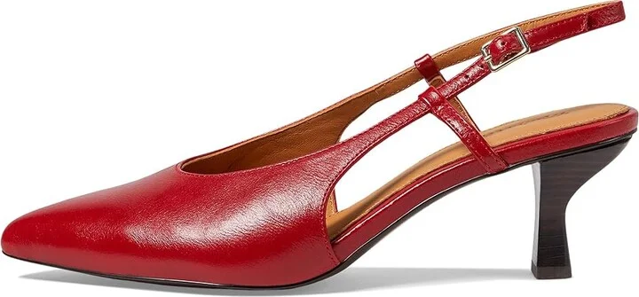 Madewell The Debbie Slingback Pump In Leather High Women's Heels Bright Ember : 7 M - Image 5