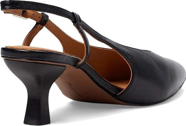 Madewell The Debbie Slingback Pump In Leather High Women's Heels True Black : 10 N - Image 4