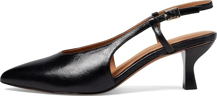 Madewell The Debbie Slingback Pump In Leather High Women's Heels True Black : 10 N - Image 5