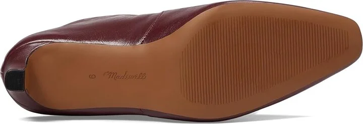 Madewell The Dimes Kitten-Heel Boot In Crinkle Leather Women's Boots Deep Merlot : 7.5 M - Image 3