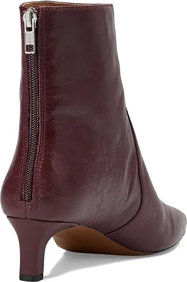 Madewell The Dimes Kitten-Heel Boot In Crinkle Leather Women's Boots Deep Merlot : 7.5 M - Image 4