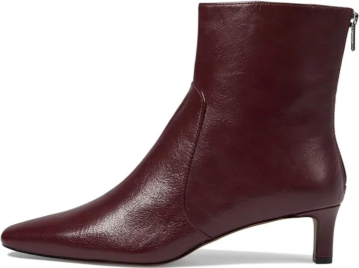 Madewell The Dimes Kitten-Heel Boot In Crinkle Leather Women's Boots Deep Merlot : 7.5 M - Image 5
