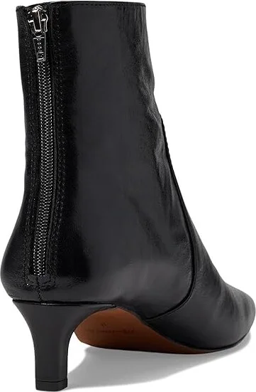Madewell The Dimes Kitten-Heel Boot In Crinkle Leather Women's Boots True Black : 10.5 M - Image 4