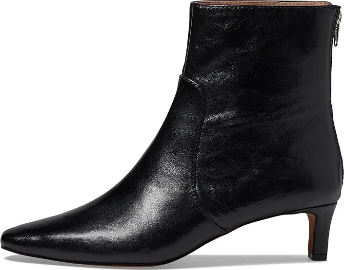 Madewell The Dimes Kitten-Heel Boot In Crinkle Leather Women's Boots True Black : 10.5 M - Image 5