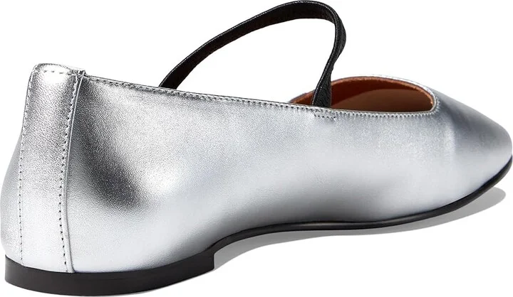 Madewell The Greta Ballet Flat in Metallic Leather Women's Shoes Silver : 10 M - Image 4