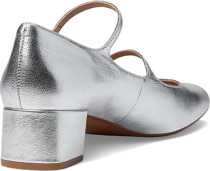 Madewell The Nettie Heeled Mary Jane in Metallic Leather Women's Flat Shoes Bright Silver : 9.5 M - Image 4