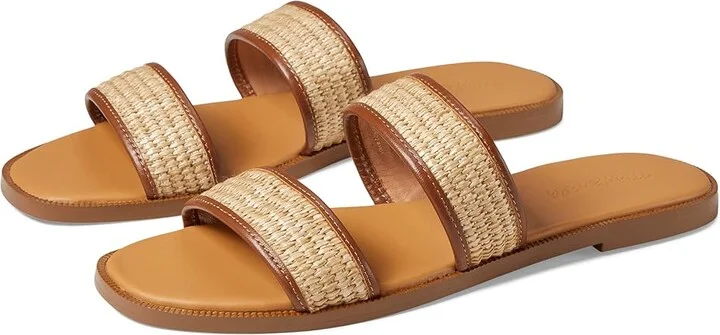 Madewell The Teagan Slide Sandal in Straw Women's Shoes Desert Dune : 5 M