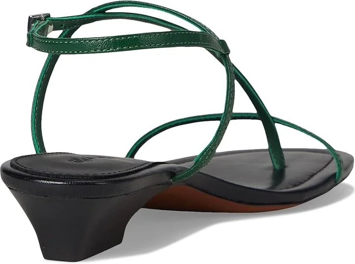 Madewell Tonio Strappy Sandal Women's Wedge Shoes Golf Green : 7 M, Leather - Image 4