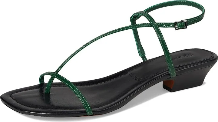 Madewell Tonio Strappy Sandal Women's Wedge Shoes Golf Green : 7 M, Leather - Image 5